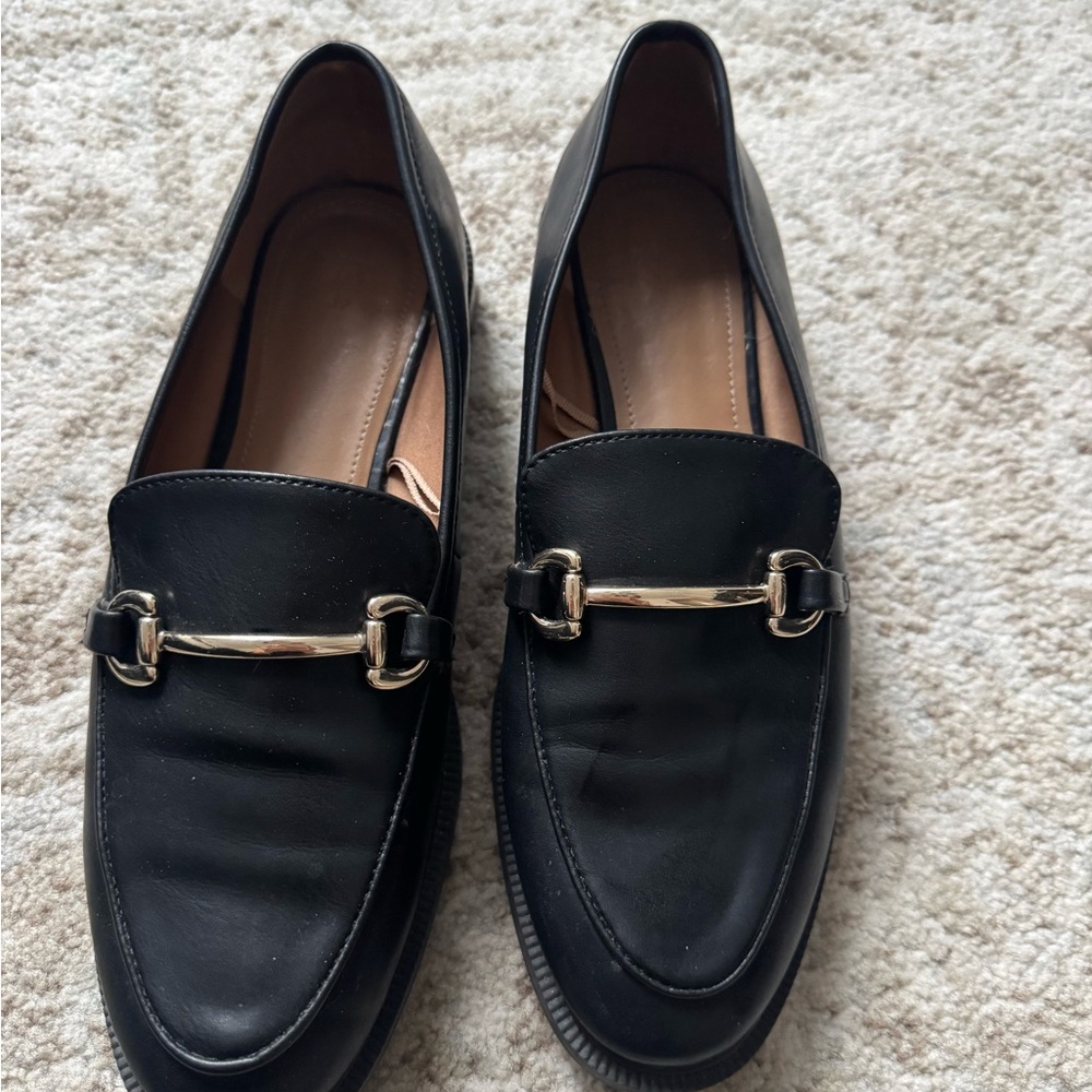 H&M Black Leather Loafers